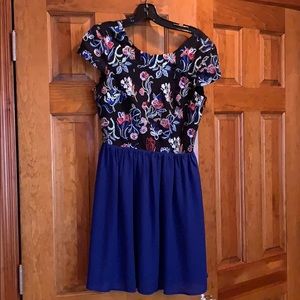 Dress with Pattern Top & Solid Skirt